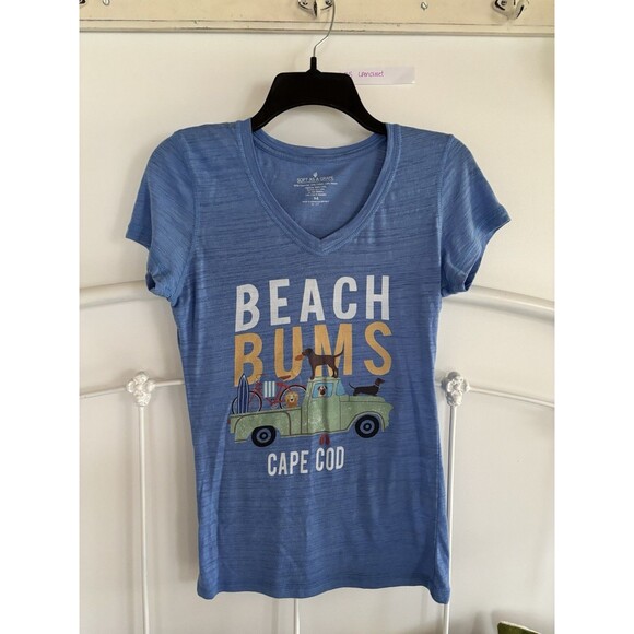 Soft As A Grape Cape Cod Women’s Vacation Shirt Dogs In Truck Small Medium - Picture 1 of 2